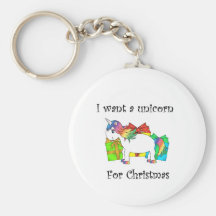 Quiero un unicornio para el navidad llavero