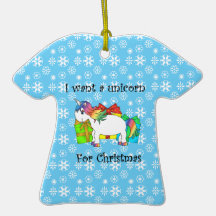 Quiero un unicornio para el ornamento del navidad ornatos