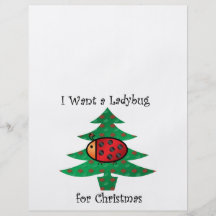 Quiero una mariquita para el navidad tarjetón