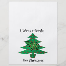Quiero una tortuga para el navidad tarjeta publicitaria