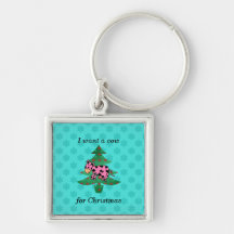 Quiero una vaca rosada para el navidad llavero personalizado