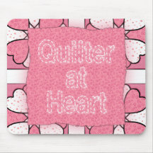 Quilter en el corazón tapetes de ratón