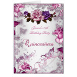 Quinceanera décimo quinto invita a color de rosa p tarjeta
