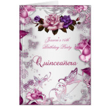 Quinceanera décimo quinto invita a color de rosa p tarjeta