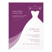Quinceañera Vestido Púrpura Invitaciones Invitacion Personalizada