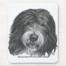 Quincy, perro pastor inglés viejo alfombrillas de ratón