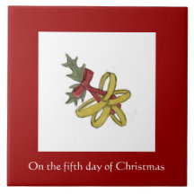 Quinto día de teja del navidad - anillos de oro