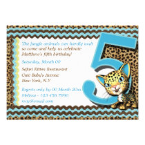 Quinto safari de selva del cumpleaños del bebé invitaciones
