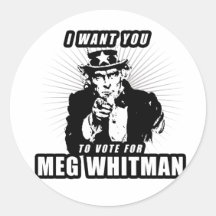 Quisiera que usted votara por Meg Whitman Etiqueta Redonda