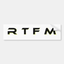 R T F M PEGATINA DE PARACHOQUE