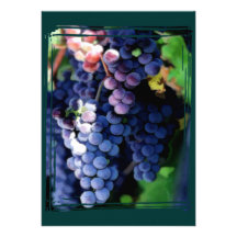 Racimo púrpura de las uvas invitacion personalizada