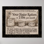"Ración del azúcar WW1 " Poster