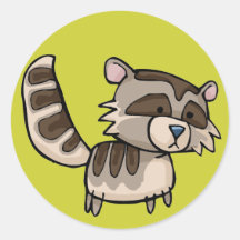 racoon etiqueta redonda