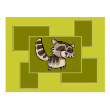 racoon tarjeta postal