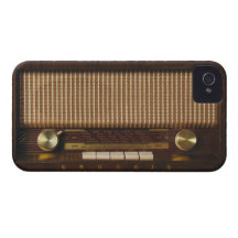 radio del vintage de Barely There de la casamata d iPhone 4 Cárcasa