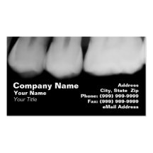 Radiografías de dientes tarjetas de visita