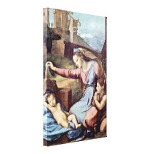Raffaello Sanzio DA Urbino - Madonna con una coron Lona Envuelta Para Galerias