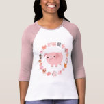 Raglán de la señora de la mandala del cerdo camisetas