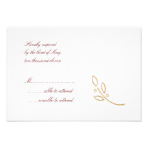 Rama de olivo RSVP del oro Comunicados Personalizados