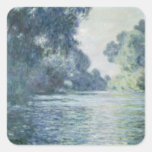 Rama del Sena cerca de Giverny, 1897 Calcomanía Cuadradas