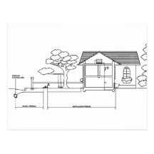ramal planta arquitetura desenho casa de perfil cartão postal