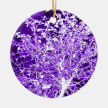 Ramas de árbol abstractas violetas púrpuras ornamento de navidad