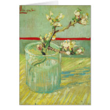 Ramas del flor de la almendra de Van Gogh en un de Tarjeton