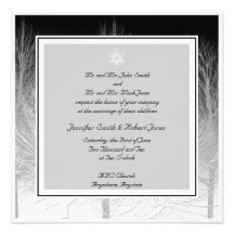Ramas del invierno en el boda blanco y gris negro anuncios  