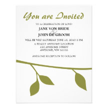 Ramita y hoja invitaciones personales 