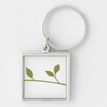 Ramita y hoja llaveros personalizados