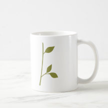 Ramita y hoja tazas de café