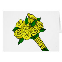 Ramo amarillo del boda tarjeton