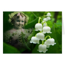 Ramo blanco dulce de la flor de Bell del lirio de  Tarjeta