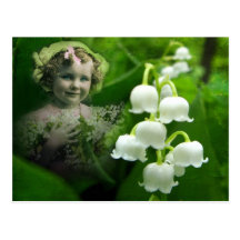 Ramo blanco dulce de la flor de Bell del lirio de  Tarjeta Postal