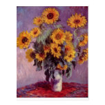 Ramo de Claude Monet de girasoles Postal
