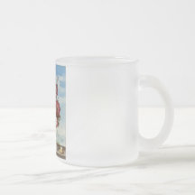 Ramo de flores en una repisa taza de café