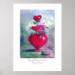 Ramo de la impresión del poster del corazón