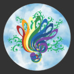 Ramo del Clef en nubes pegatinas