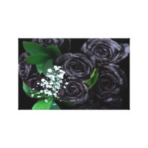 Ramo negro de los rosas impresion en lona