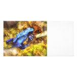 Rana azul del dardo tarjetas fotográficas 