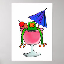 Rana con sabor a fruta del cóctel poster