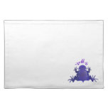 Rana de cuernos púrpura y blanca Placemat Mantel Individual