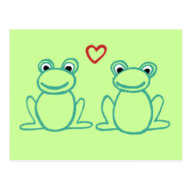 Ranas con el corazón tarjeta postal