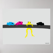 Ranas de la impresora poster