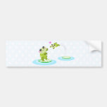 Ranas lindas - madre del kawaii y rana del bebé pegatina de parachoque
