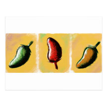 Ranuras de la pimienta de chile tarjeta postal