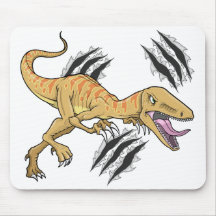 Rapaz del dinosaurio que rasga el cojín de ratón d tapetes de ratón