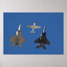 Rapaz F-22, mustango P-51, y F-15 Eagle Posters