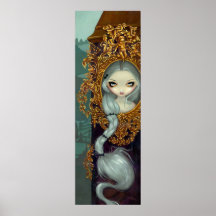 Rapunzel en la impresión gótica rococó del arte de posters