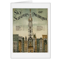 Rascacielos de Philadelphia (poster 1898 del vinta Tarjetón
